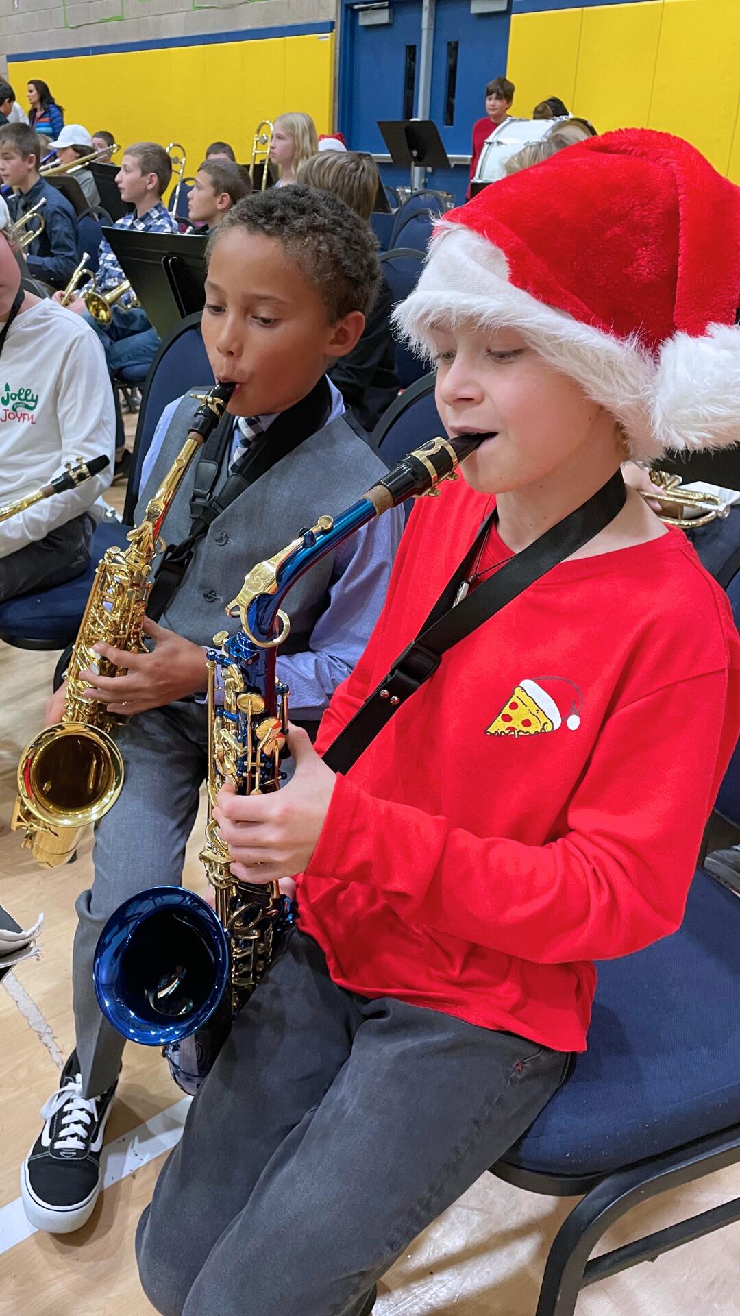 Gravenstein Elementary school students playing instruments